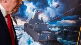 Trump unveils warship named after himself in shipbuilding push