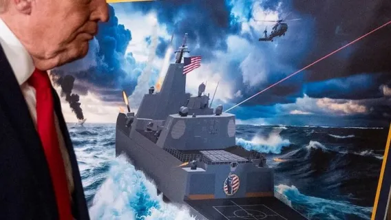Trump unveils warship named after himself in shipbuilding push